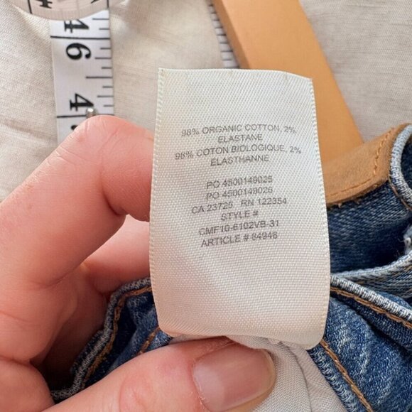 Aritzia Denim Forum The Yoko High Rise Slim Denim Jeans Washed Blue 28L Size 27 - Picture 8 of 8